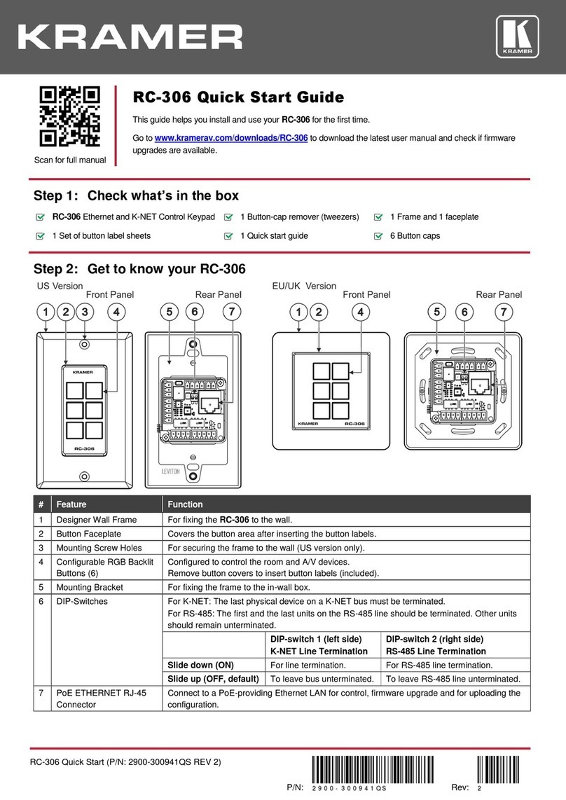 Kramer RC-306 quick start guide Kramer RC-306 quick start guide