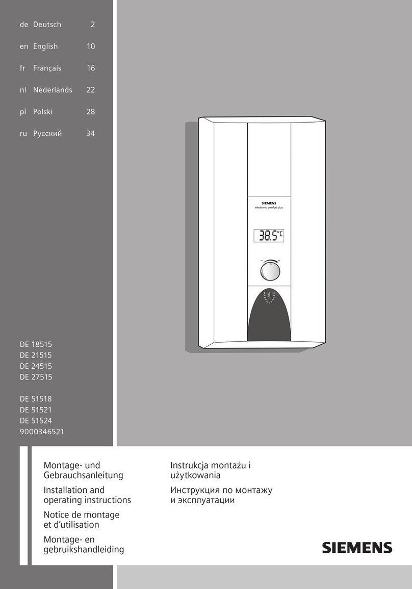 Siemens DE 18515 Installation and operating instructions