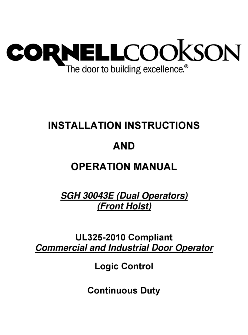 CornellCookson SGH 30043E Installation instructions and operation manual