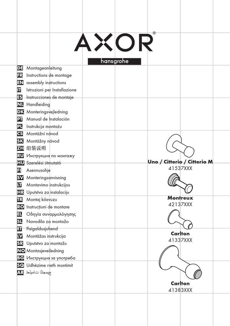 Hans Grohe AXOR Carlton 41337 Series User manual Hans Grohe AXOR Carlton 41337 Series User manual