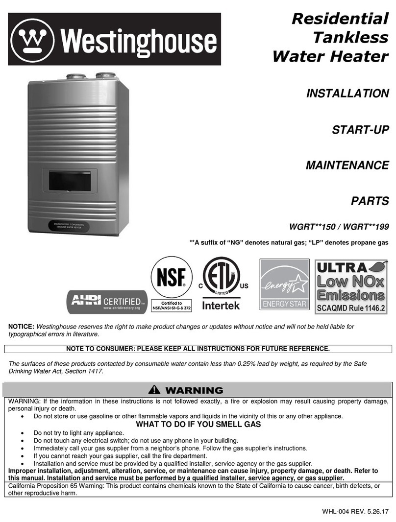 Westinghouse WGRT 150 Series Installation manual