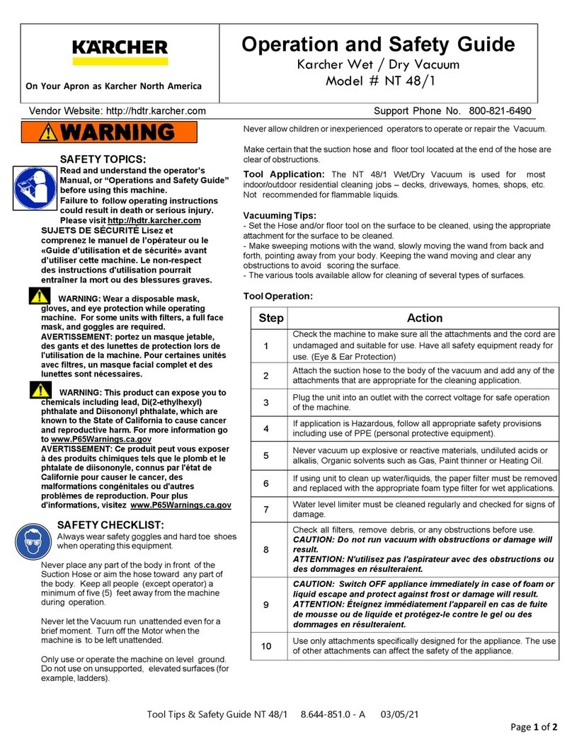 Kärcher NT 48/1 Installation and operating manual