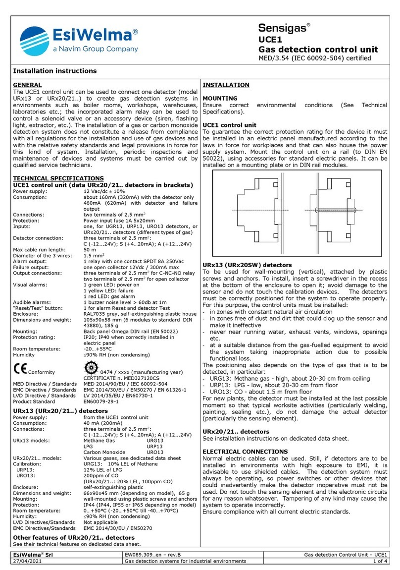 Navim Group Company EsiWelma Sensigas UCE1 installation instructions Navim Group Company EsiWelma Sensigas UCE1 installation instructions