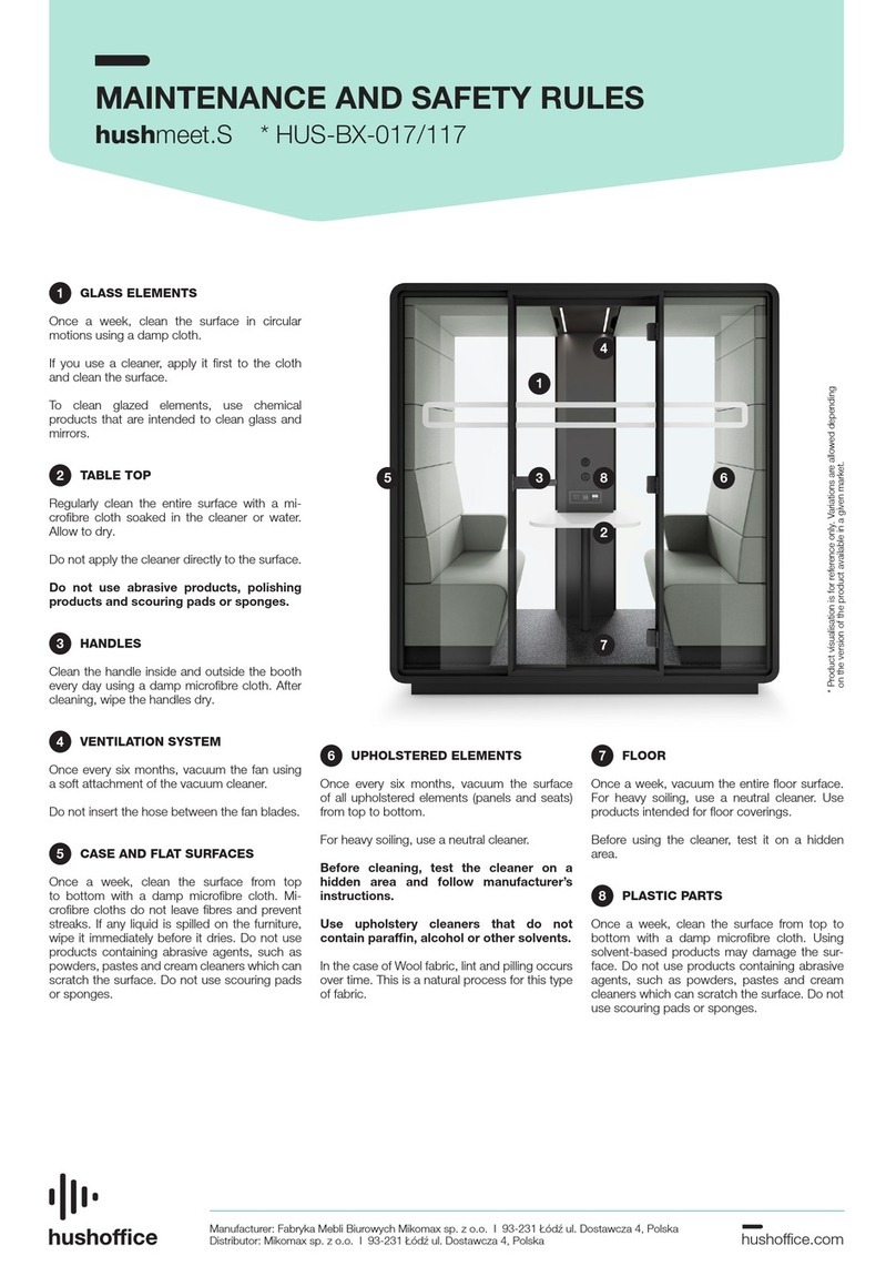 hushoffice hushmeet.S HUS-BX-017/117 Maintenance and safety manual