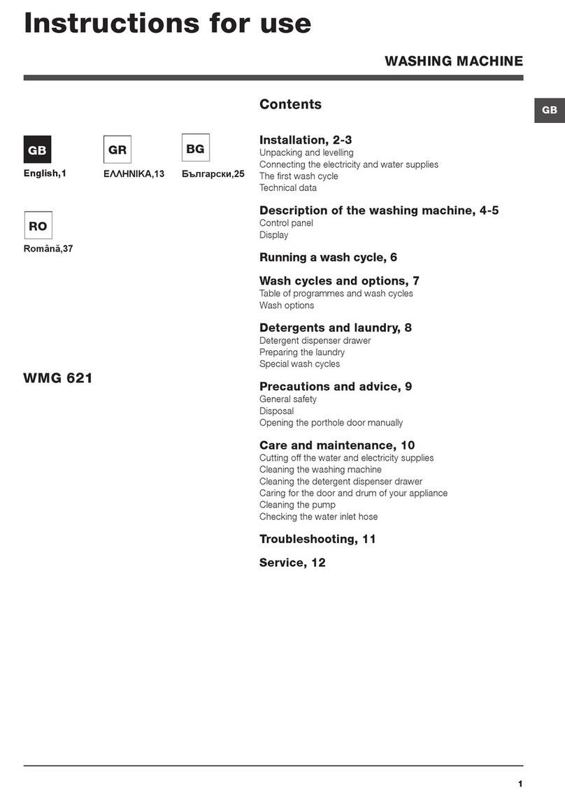 Hotpoint WMG 621 Instructions for use