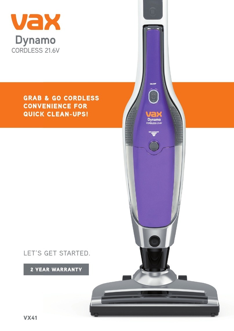 Vax Dynamo Cordless 21.6V Installation instructions