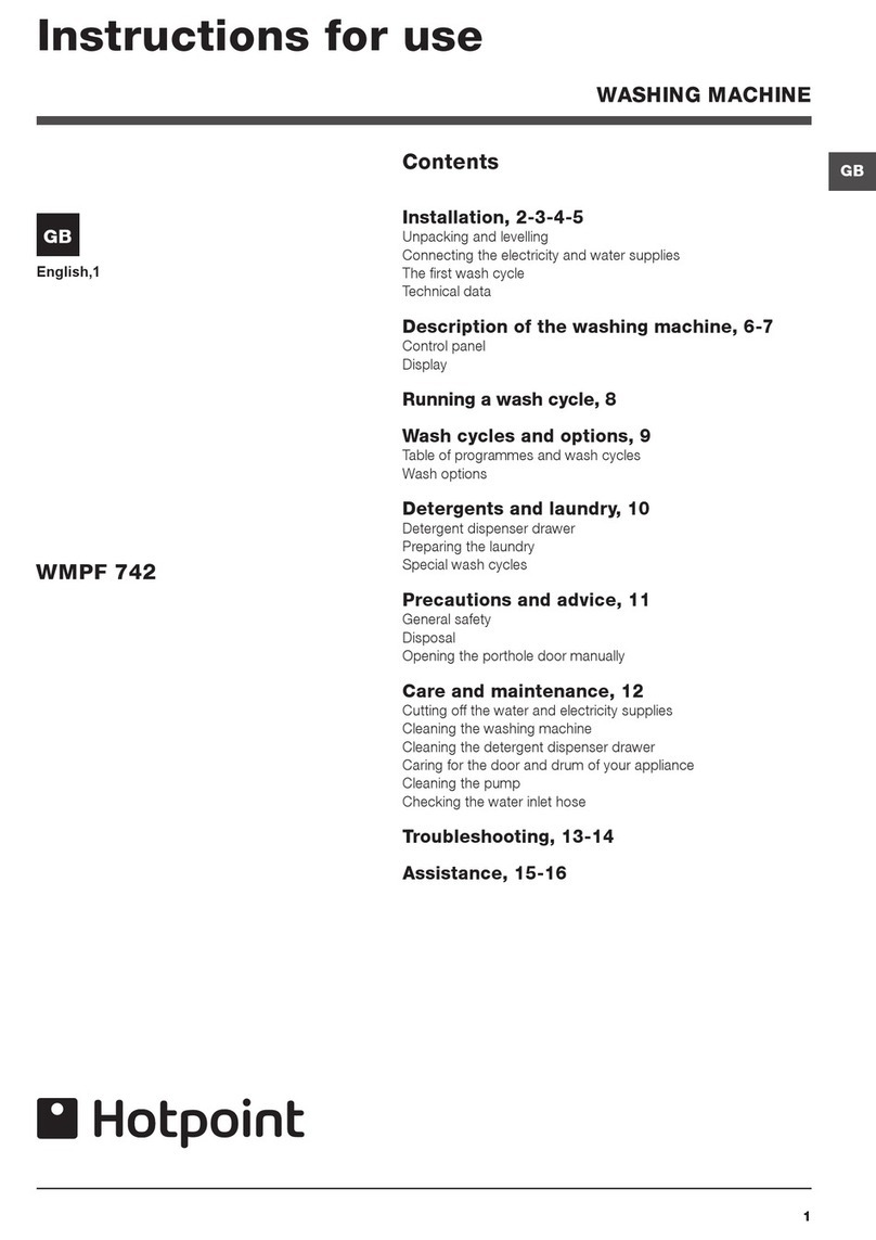 Hotpoint WMPF 742 User manual