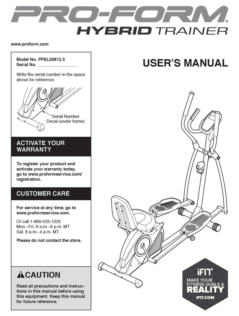 ICON PRO-FORM HYBRID TRAINER User manual
