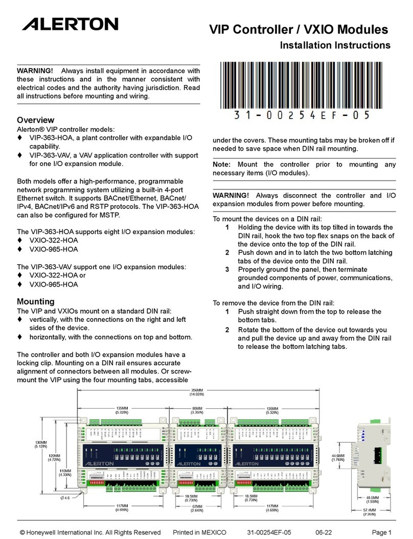 Honeywell ALERTON VIP-363-HOA installation instructions Honeywell ALERTON VIP-363-HOA installation instructions