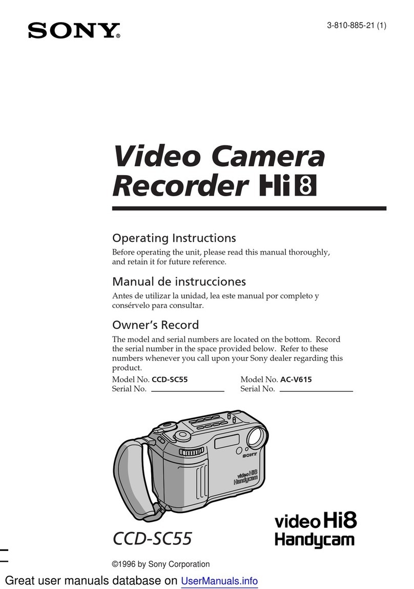 Sony video Hi8 Handycam CCD-SC55 User manual Sony video Hi8 Handycam CCD-SC55 User manual