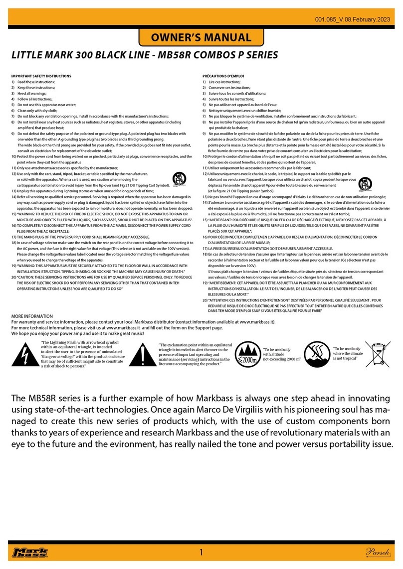 Mark Bass MB58R COMBOS P Series User manual