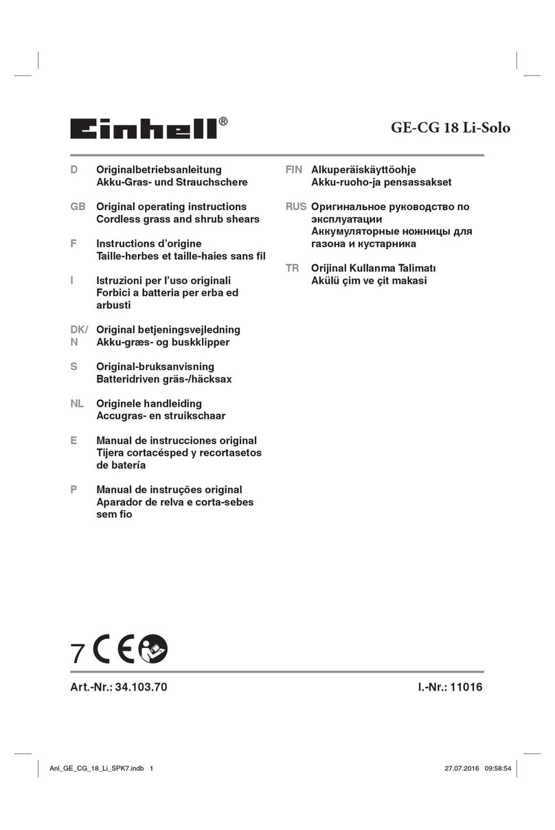 EINHELL GE-CG 18 Li-Solo User manual