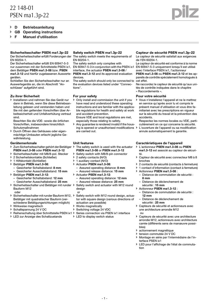Pilz PSEN ma1.3p-22 User manual Pilz PSEN ma1.3p-22 User manual