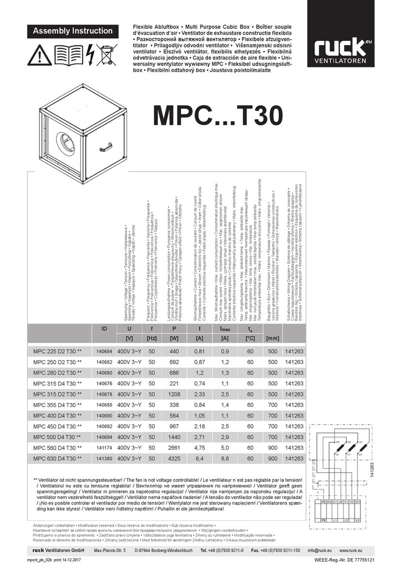 Ruck Ventilatoren MPC T30 Series Assembly instruction Ruck Ventilatoren MPC T30 Series Assembly instruction