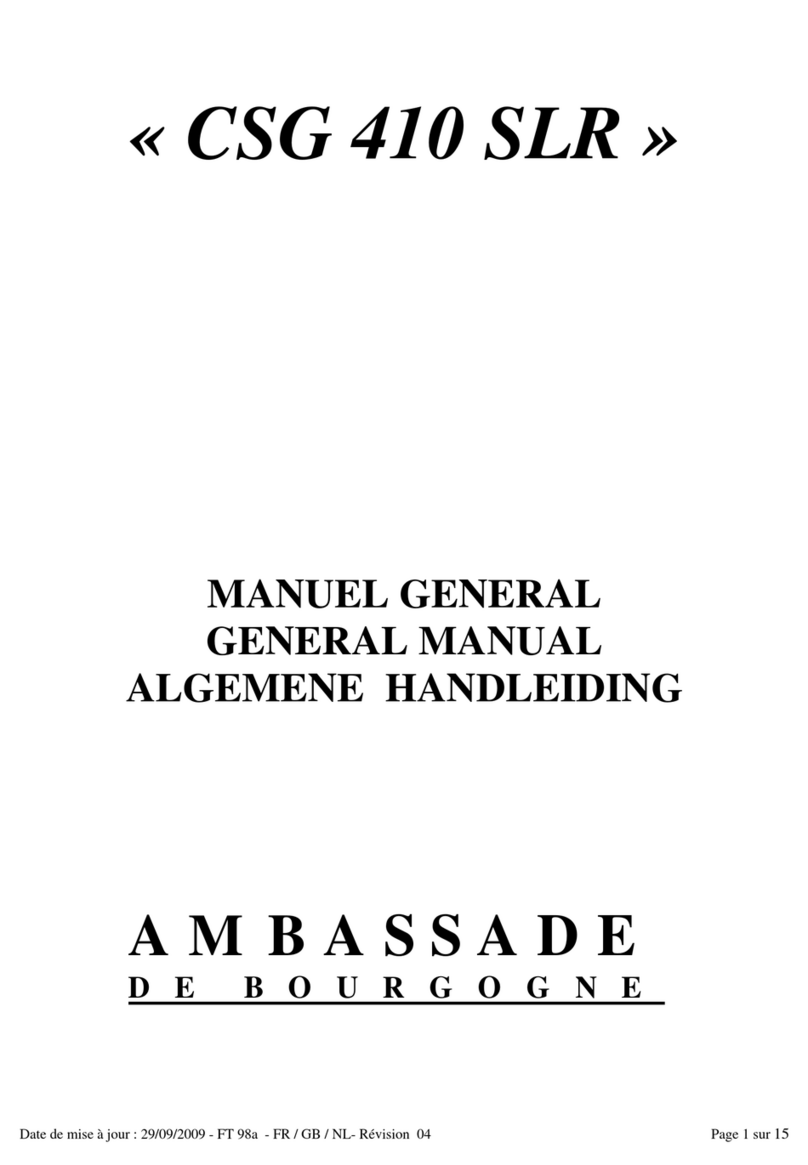 Ambassade de Bourgogne CSG 410 SLR General manual