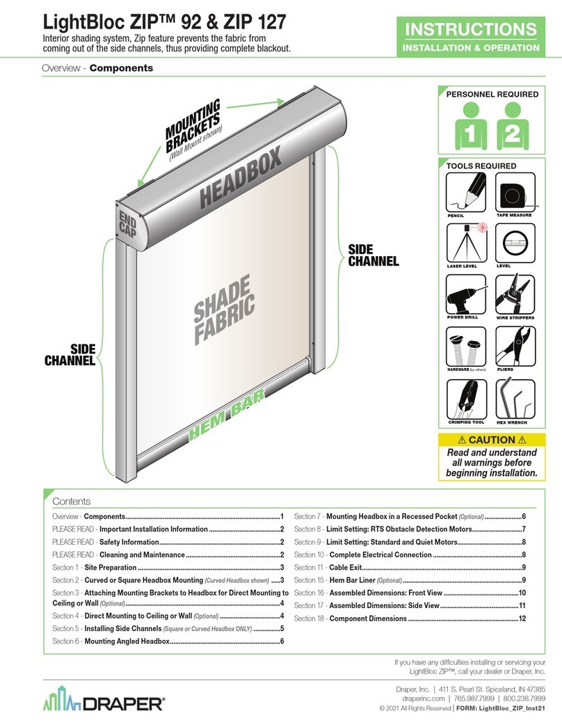 Draper LightBloc ZIP 92 Installation instructions