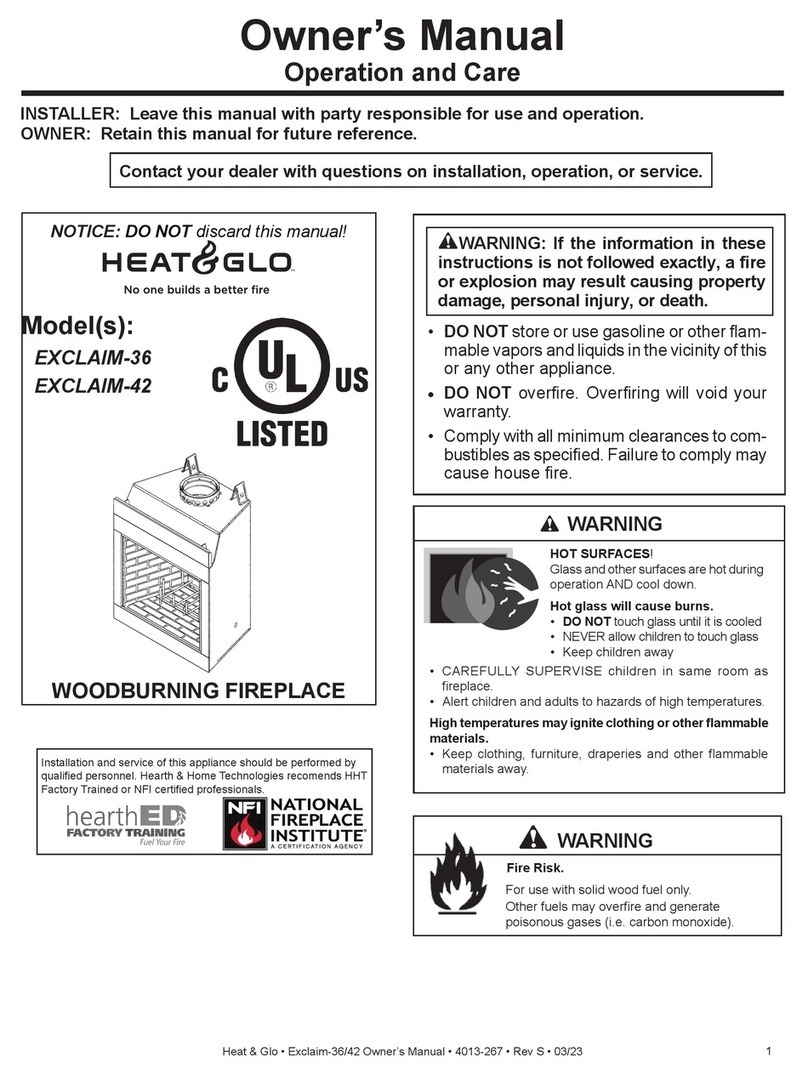 Heat & Glo EXCLAIM-36 owner's manual