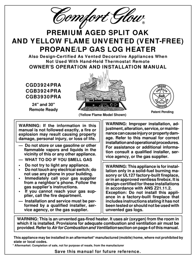 Desa Comfort Glow CGD3924PRA Quick start guide Desa Comfort Glow CGD3924PRA Quick start guide
