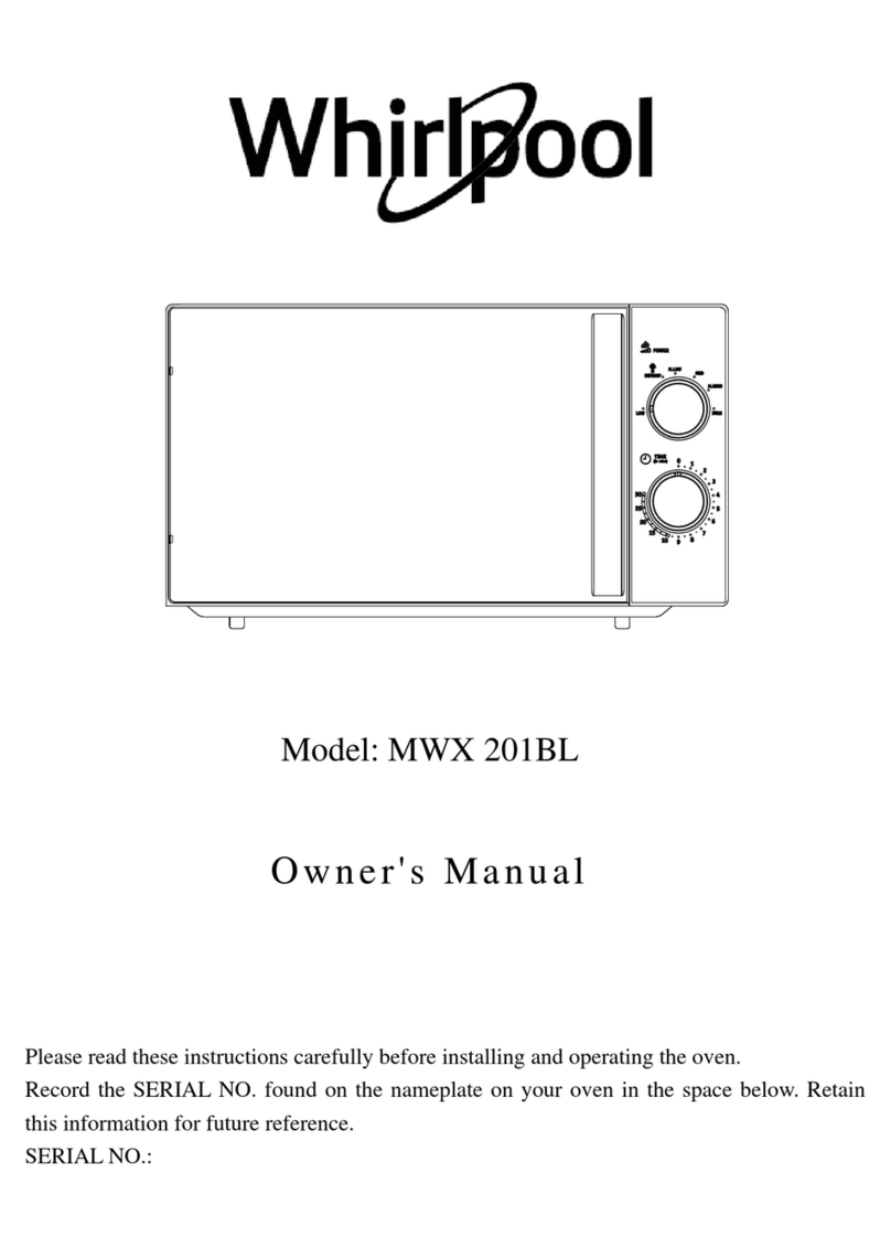 Whirlpool MWX 201BL User manual