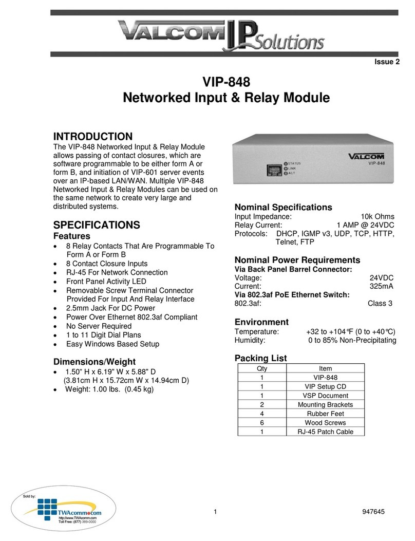Valcom VIP-848 User manual