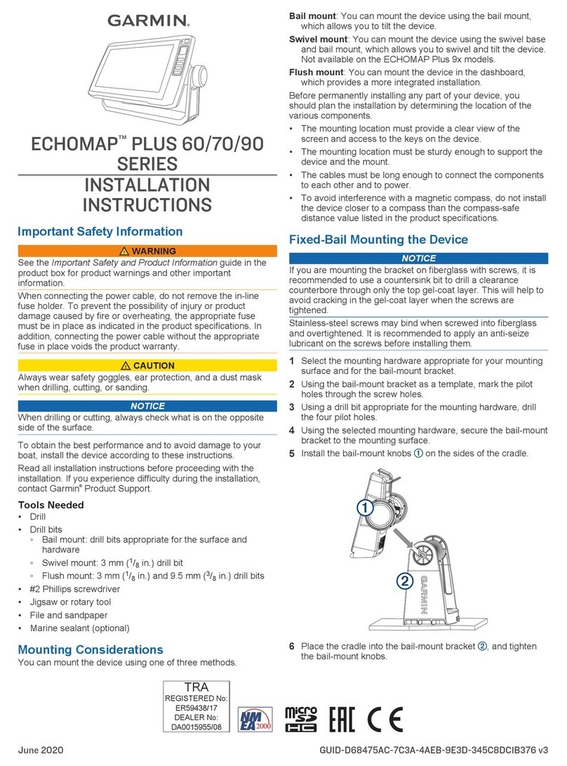 Garmin ECHOMAP PLUS 70 series installation instructions