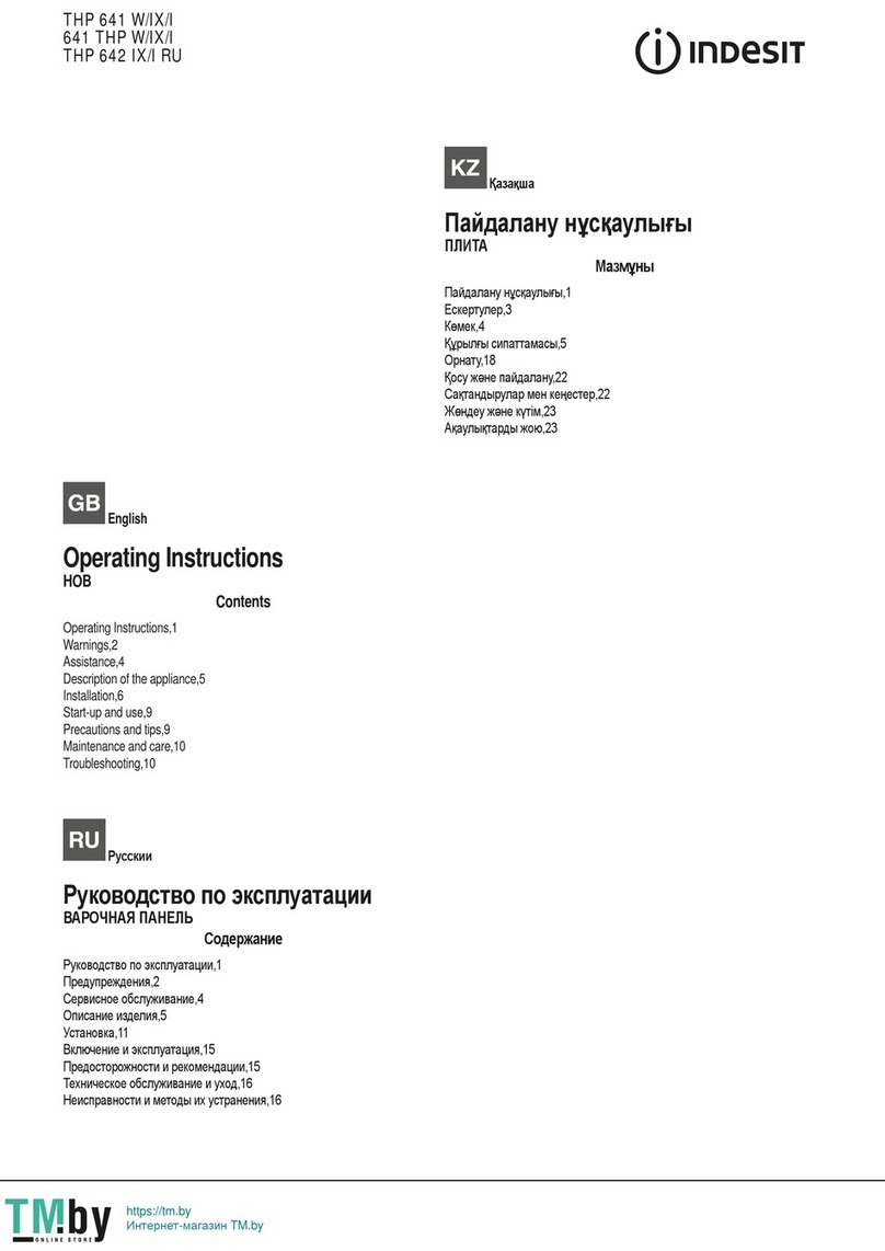 Indesit THP 641 W/IX/I operating instructions