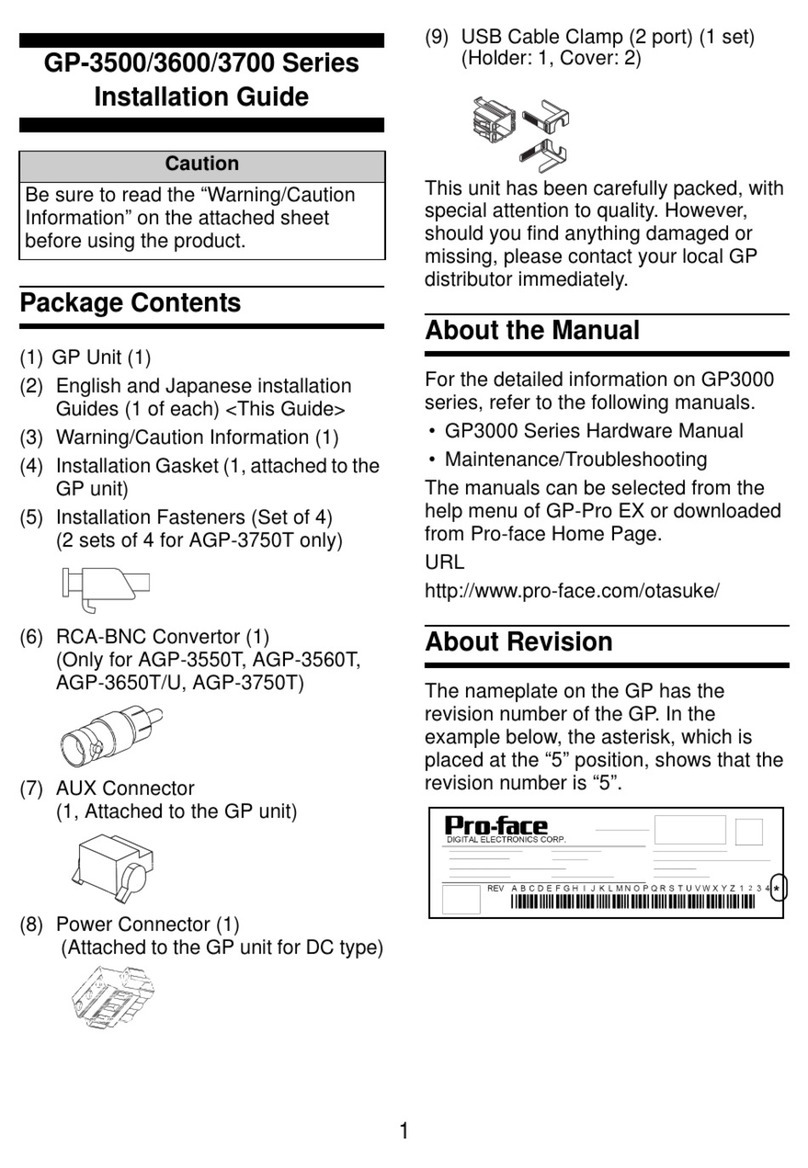 Pro-face GP3700 Series installation guide Pro-face GP3700 Series installation guide