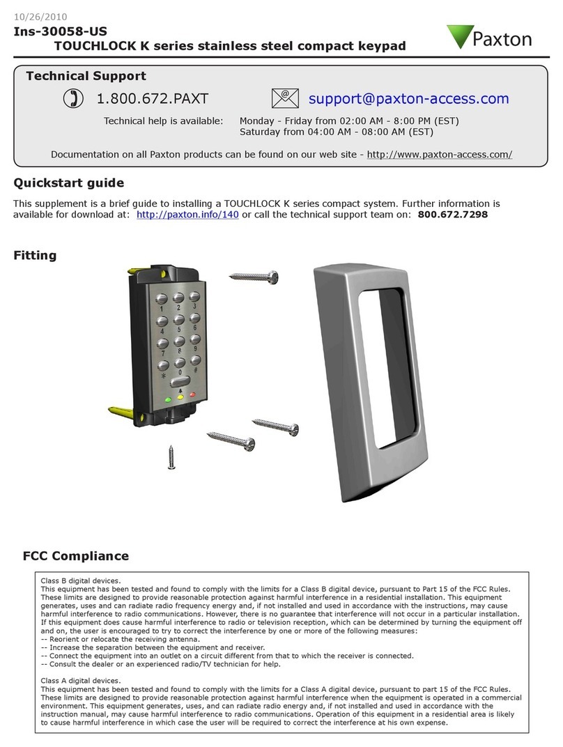 Paxton Ins-30058-US User manual