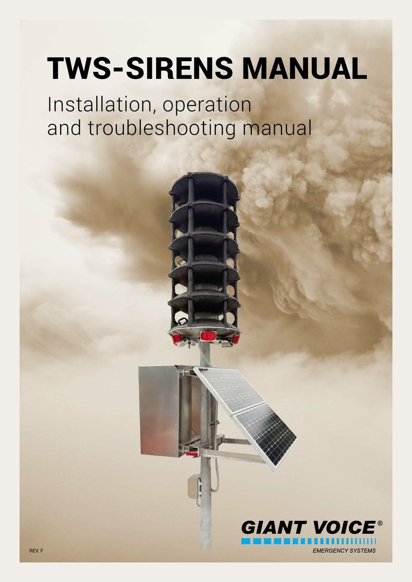 HSS Hire GIANT VOICE TWS-Siren Series Installation, operation and troubleshooting manual HSS Hire GIANT VOICE TWS-Siren Series Installation, operation and troubleshooting manual