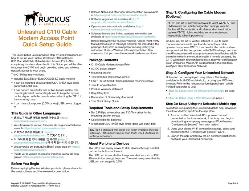 Arris RUCKUS C110 Quick setup guide