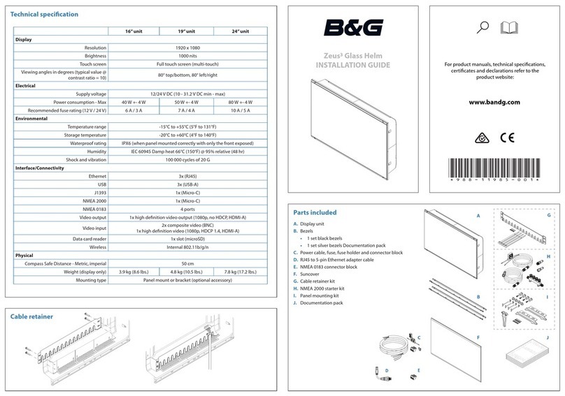 B&G Zeus3 Glass Helm User manual