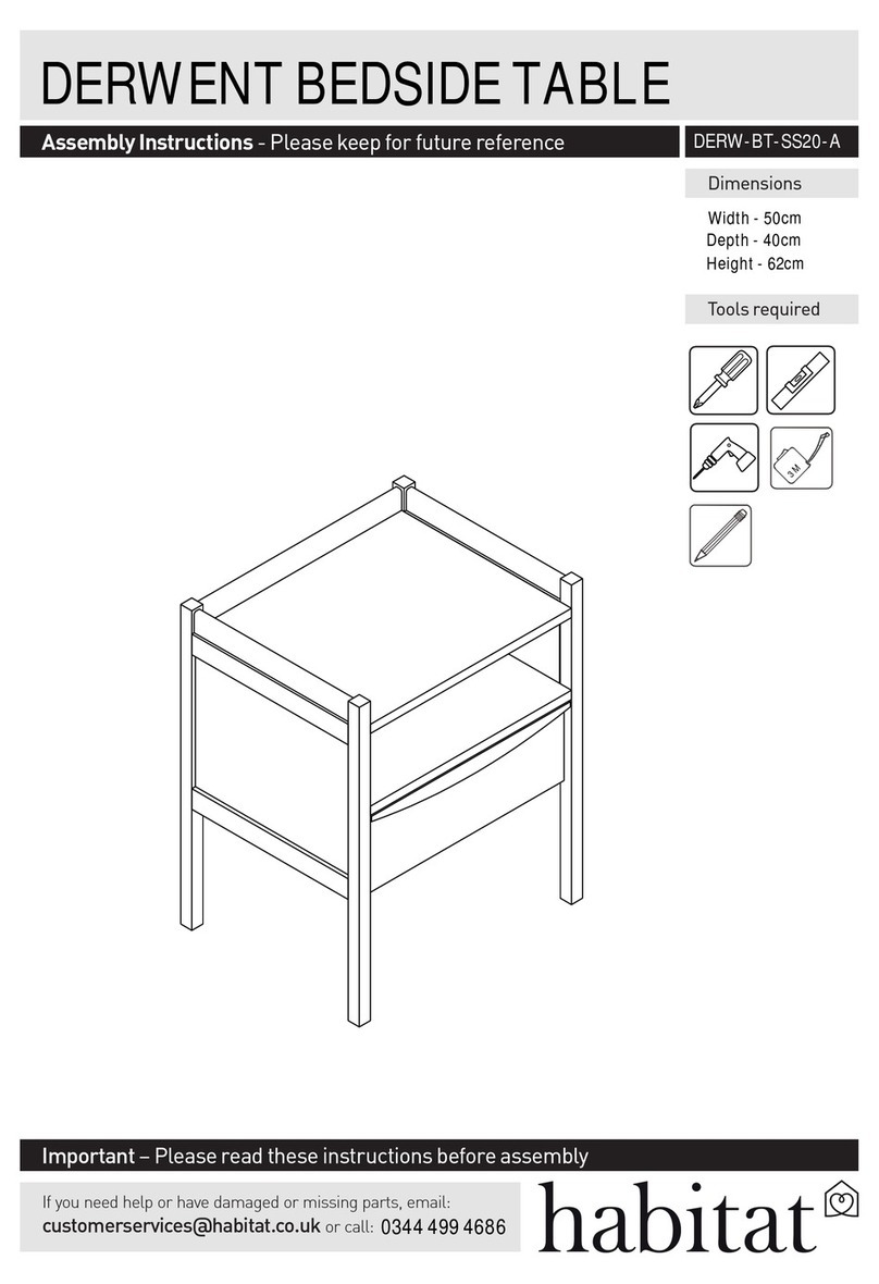Habitat DERWENT DERW-BT-SS20-A Assembly instructions Habitat DERWENT DERW-BT-SS20-A Assembly instructions