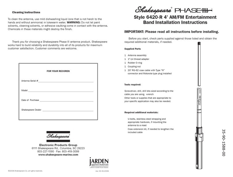 Shakespeare Electronic PHASE 6420-R User manual Shakespeare Electronic PHASE 6420-R User manual