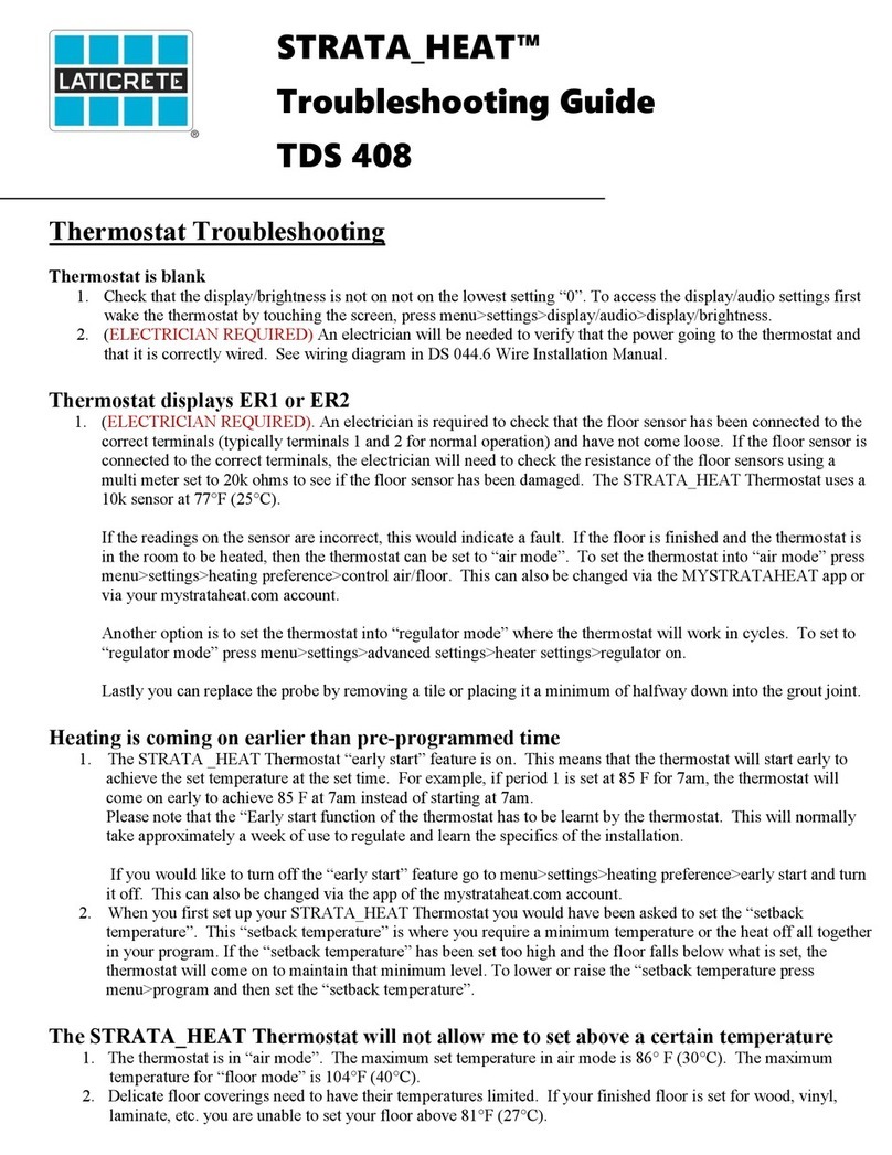 LATICRETE STRATA-HEAT TDS 408 troubleshooting guide