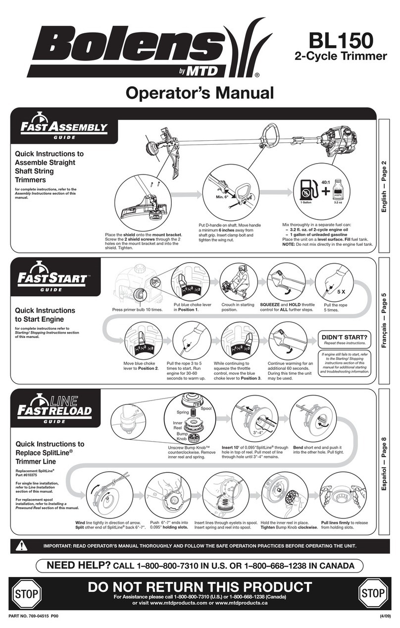 MTD Bolens BL-150 User manual