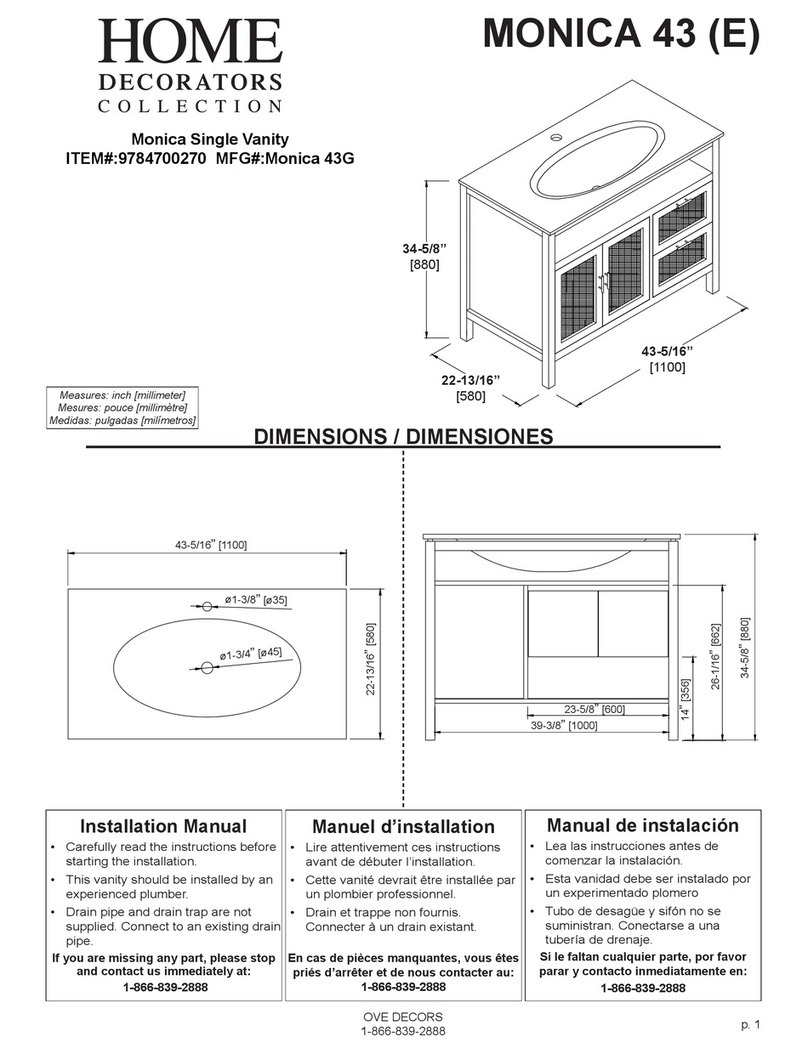 Home Decorators Collection MONICA 43 installation manual Home Decorators Collection MONICA 43 installation manual