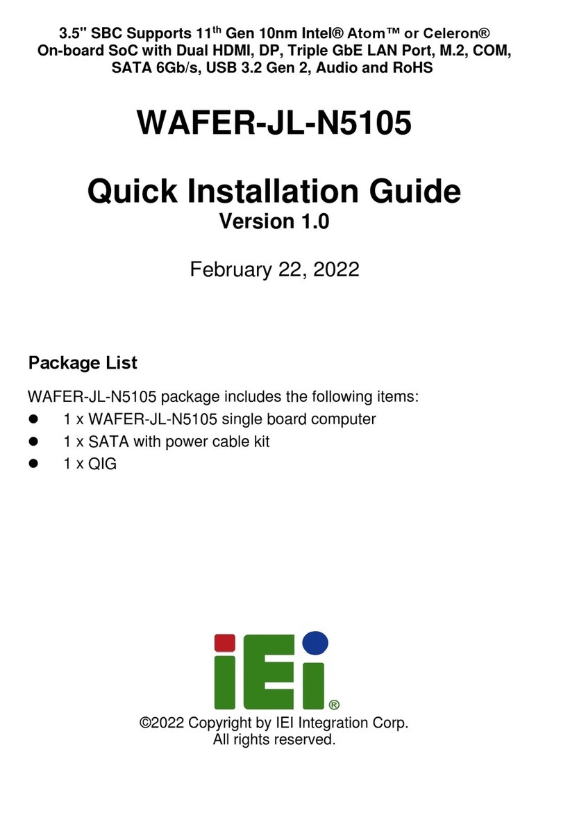 IEI Technology WAFER-JL-N5105 Quick installation guide
