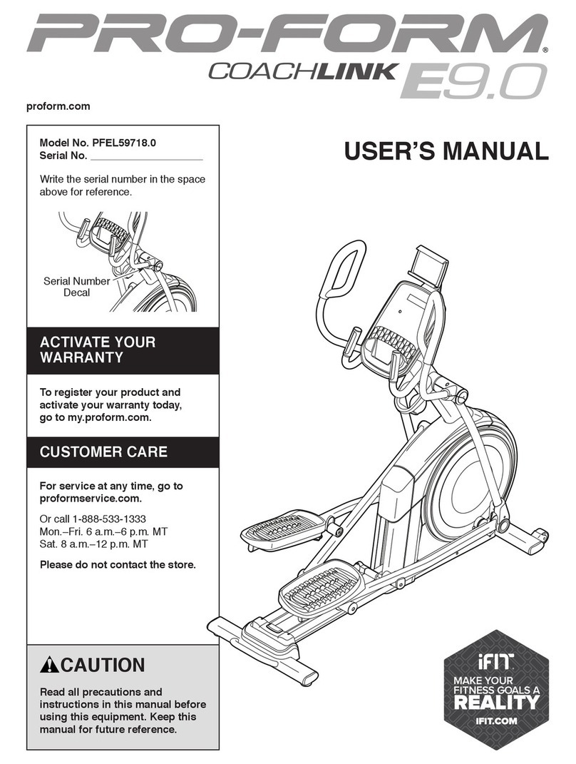 Pro-Form COACHLINK E9.0 User manual Pro-Form COACHLINK E9.0 User manual