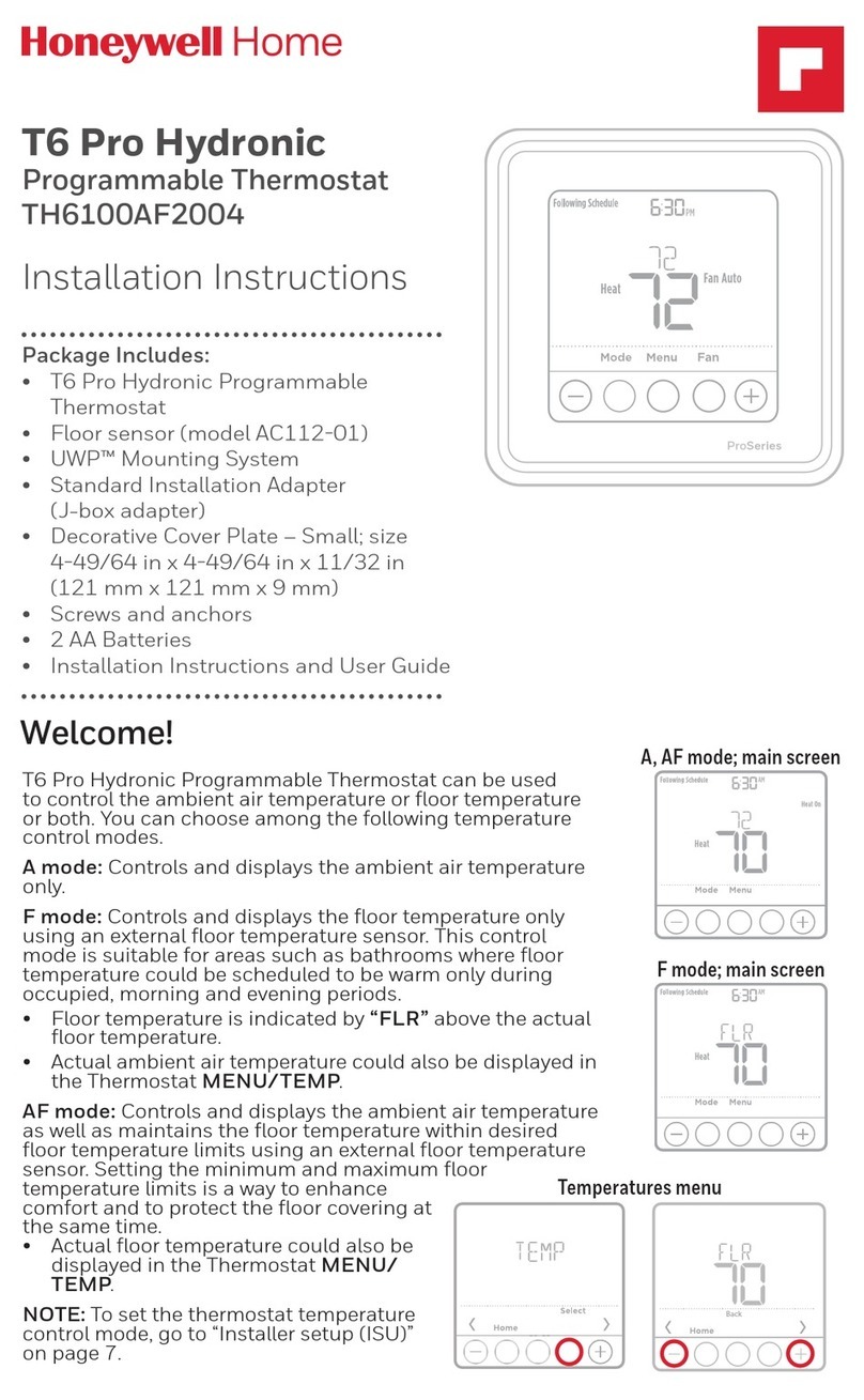 Honeywell TH6100AF2004 User manual
