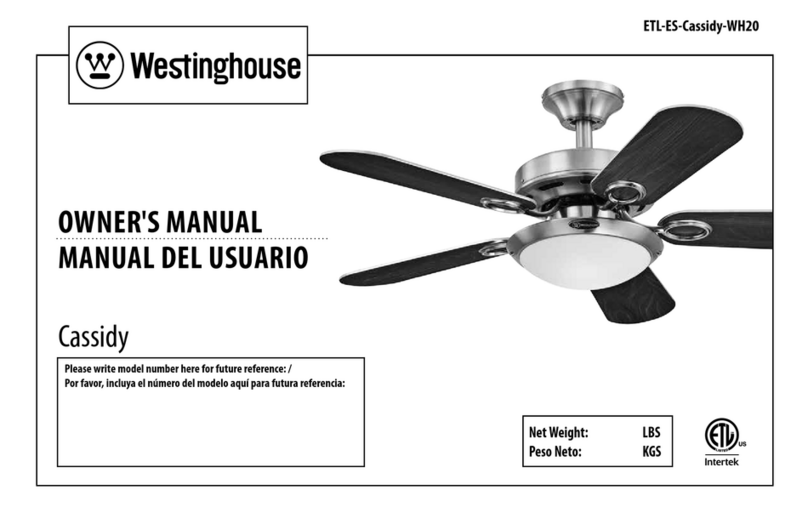 Westinghouse ETL-ES-Cassidy-WH20 owner's manual