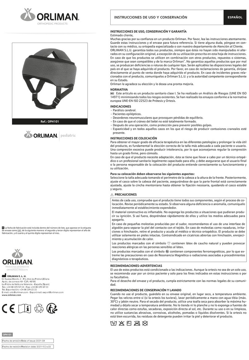 Orliman OPH101 Use and maintenance instructions