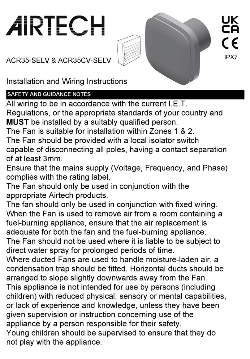 AirTech ACR35-SELV Installation and wiring instructions AirTech ACR35-SELV Installation and wiring instructions