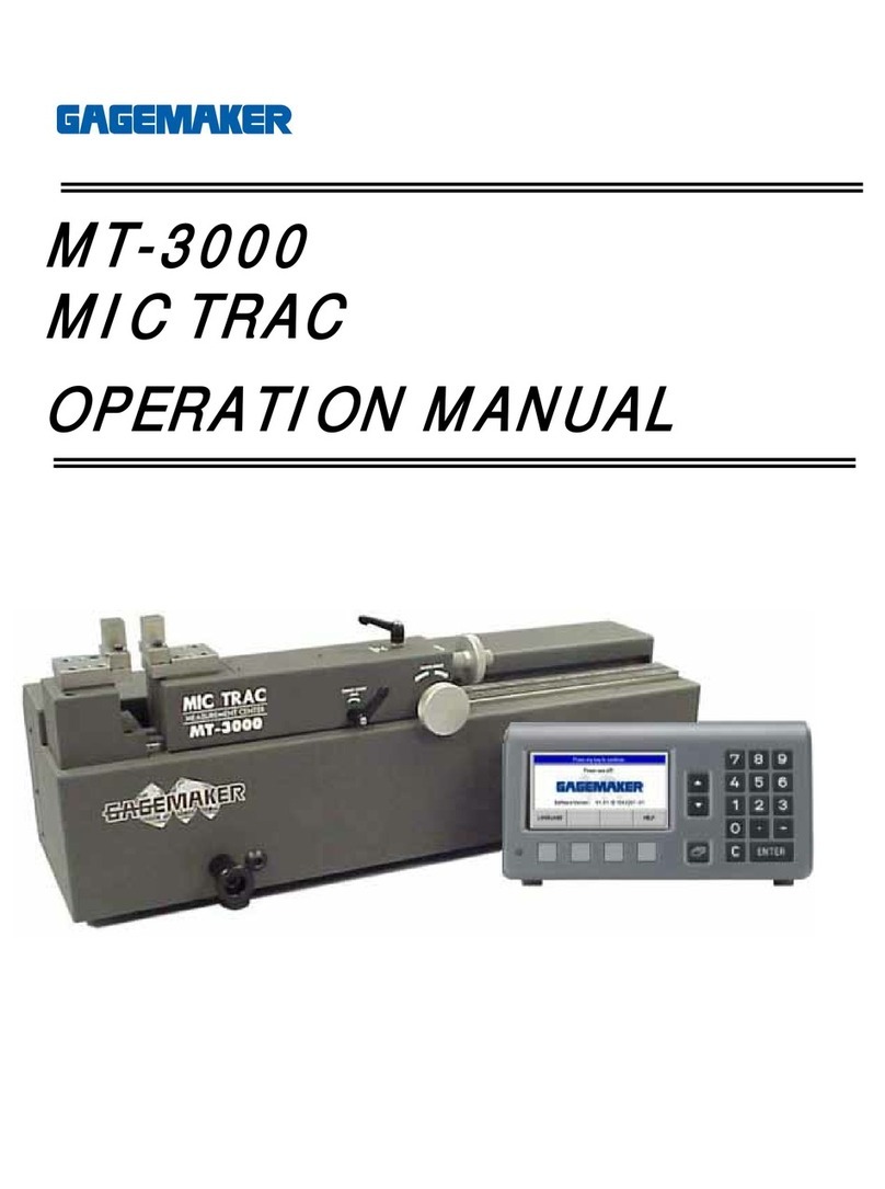 GAGEMAKER MIC TRAC MT-3000 User manual