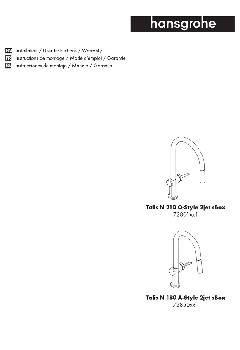 Hans Grohe Talis N 210 O-Style 2jet sBox 72801 1 Series Installation/User Instructions/Warranty