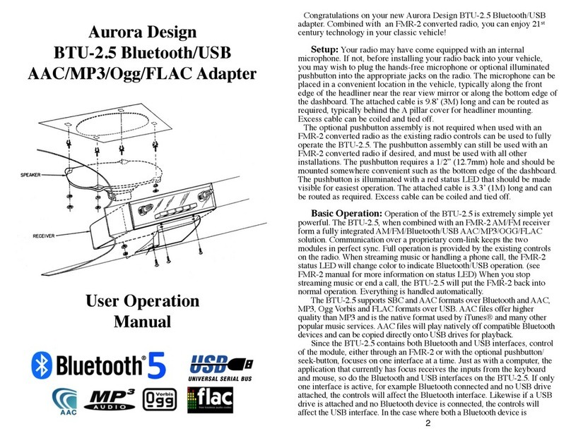 Aurora Design BTU-2.5 Mounting instructions