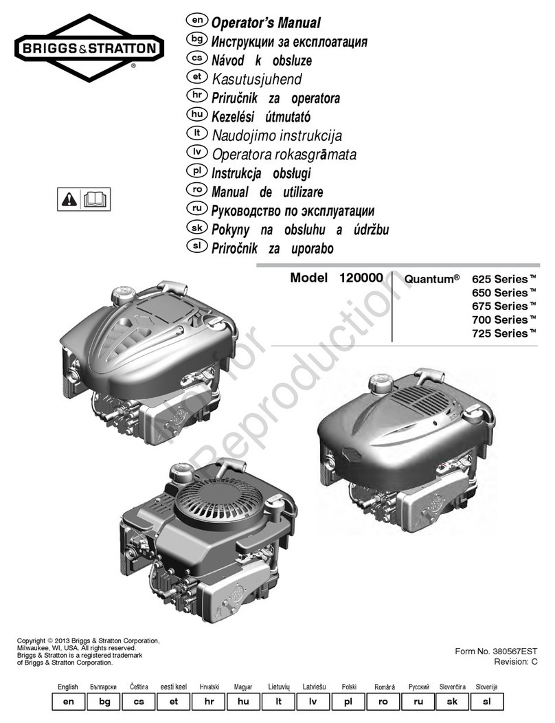 Briggs & Stratton Quantum 625 Series Operator's manual