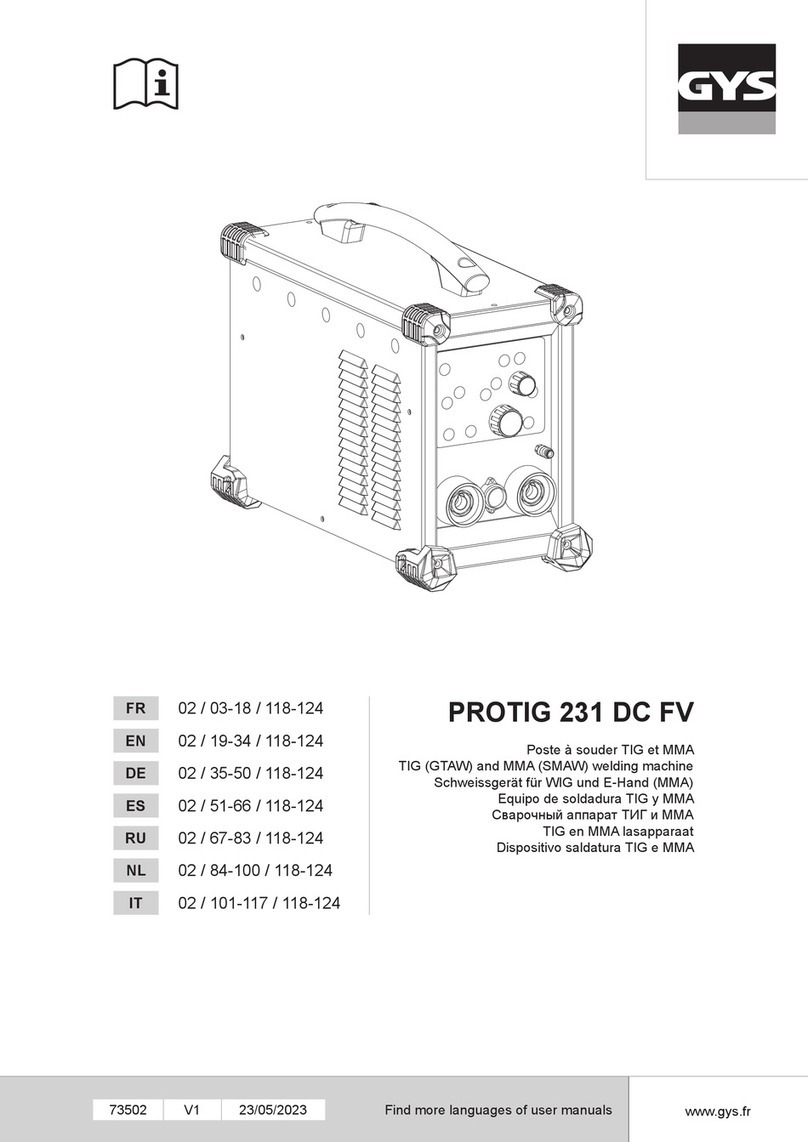 GYS PROTIG 231 DC FV manual