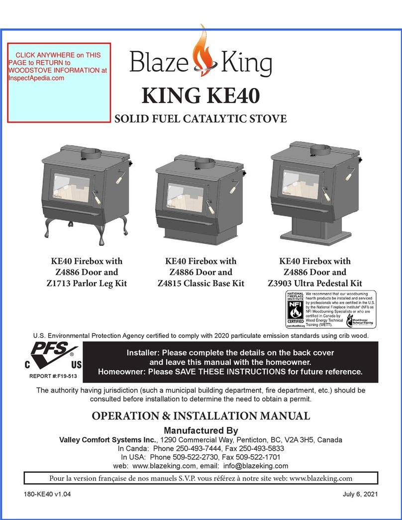 Blaze King KING KE40 User manual