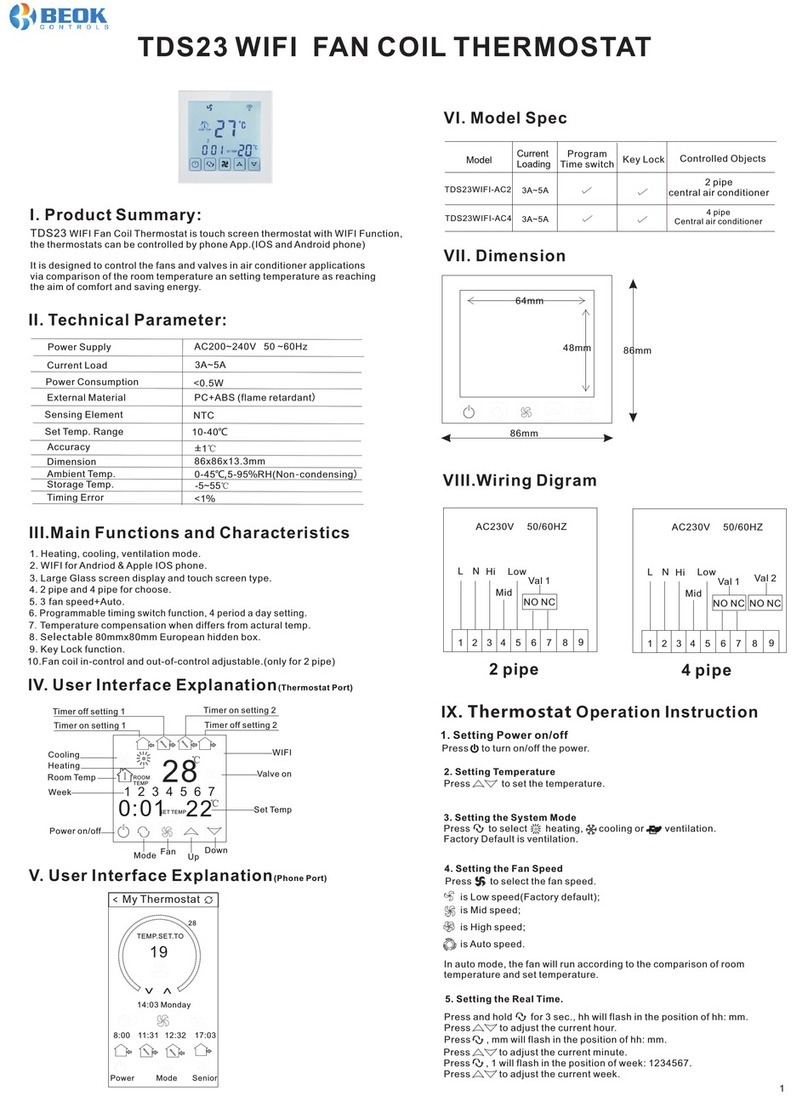Beok Controls TDS23WIFI-AC2 User manual Beok Controls TDS23WIFI-AC2 User manual