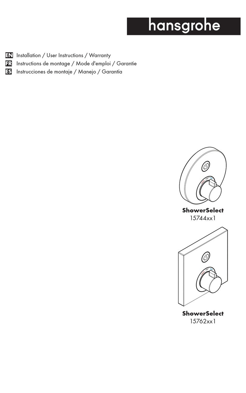 Hans Grohe ShowerSelect ShowerSelect 15762 1 Series Installation/User Instructions/Warranty